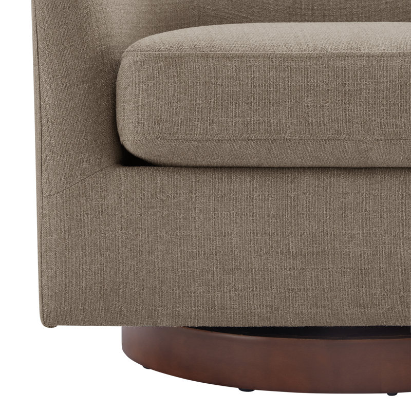 Bennett Upholstered Swivel Barrel Chair (Set of 2), Flanigan Slate Linen