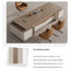 Bureau de direction italien luxueux brun chaud et beige clair à deux tons, table de qualité supérieure pour chef de la direction et responsable-1520070842
