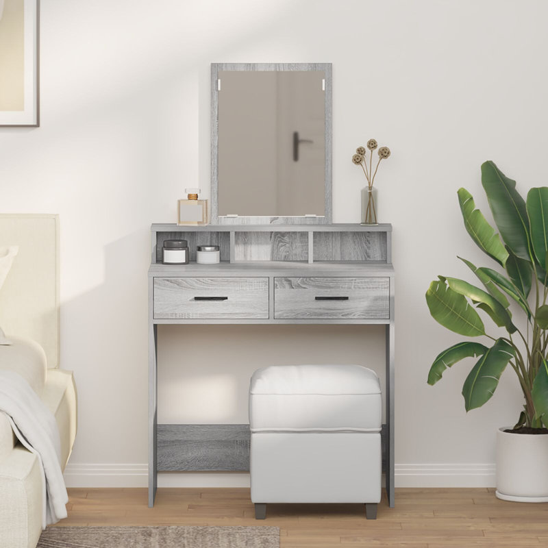 79 X 41 X 140 Cm Mirror Vanity Unit, Grey Sonoma
