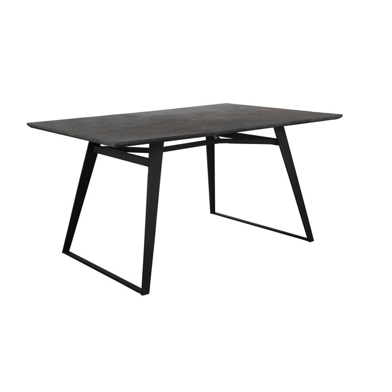 Baidy Metal Base Dining Table, 80cm W x 120cm L