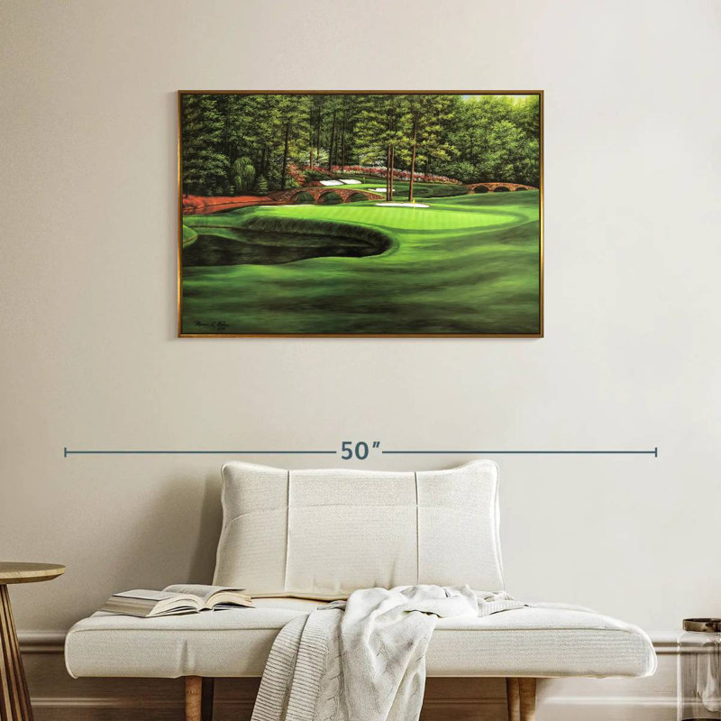 Augusta National 11th Hole I, Cadre flottant doré, 37 po x 25 po