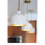 Luminaire suspendu en céramique Bianca (blanc brillant et or)