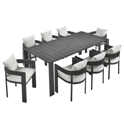 Ensemble repas d'extérieur en aluminium 9 pièces Tahoe