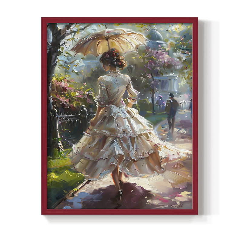 WOMEN Series DCCII Framed Print - Solid Wood, Red, 30" H x 24" W