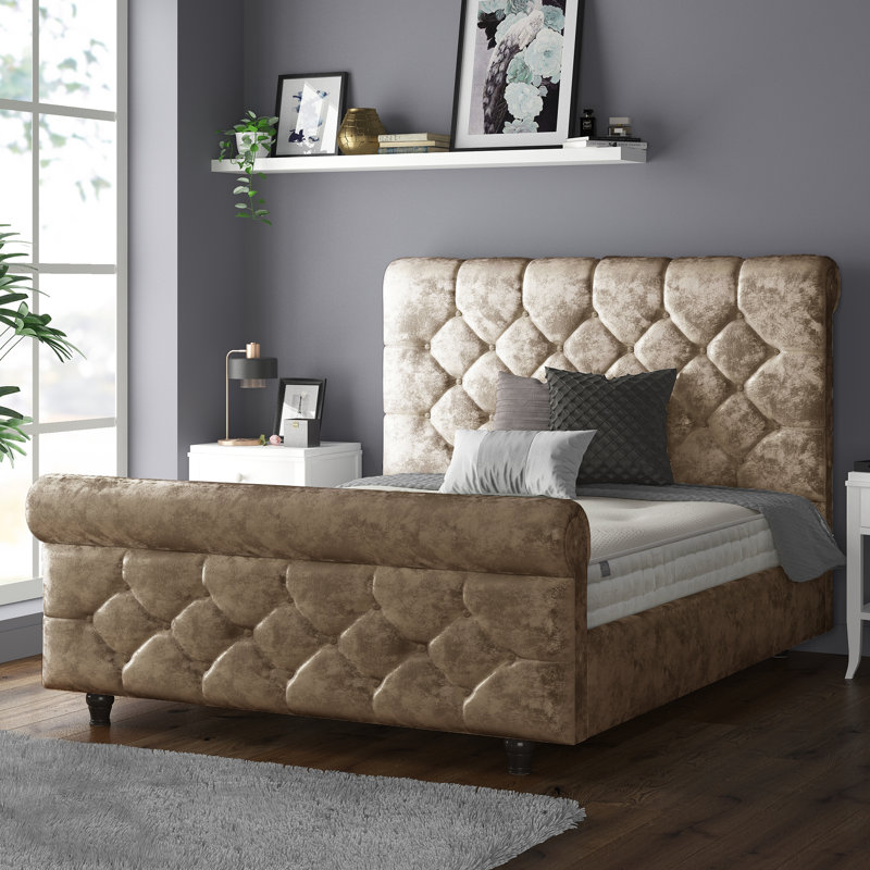 Bella Vista Upholstered Bed, Double (4'6), Truffle