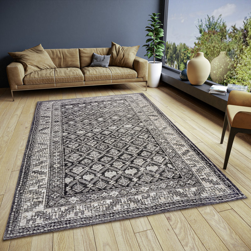Catania Black Rug, Rectangular 120 x 180cm