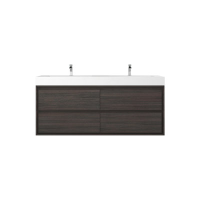 Base de meuble-lavabo mural 60 po avec dessus en acrylique renforcé Noble Moreno