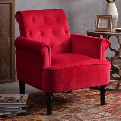 Fauteuil capitonné en velours l 29 po Kellan