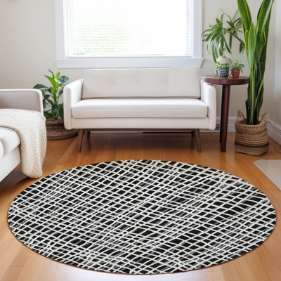 Tapis noir Prisco lavable à la machine de qualité supérieure