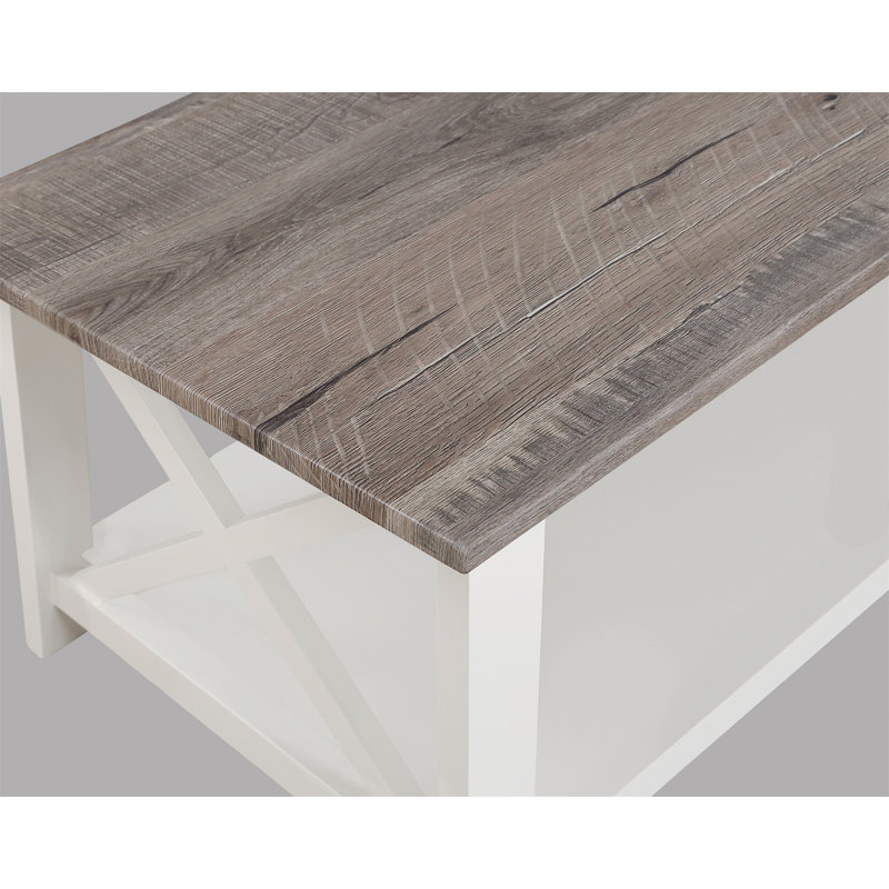 Ensemble de table basse 3 pièces, table basse rectangulaire avec deux tables de bout