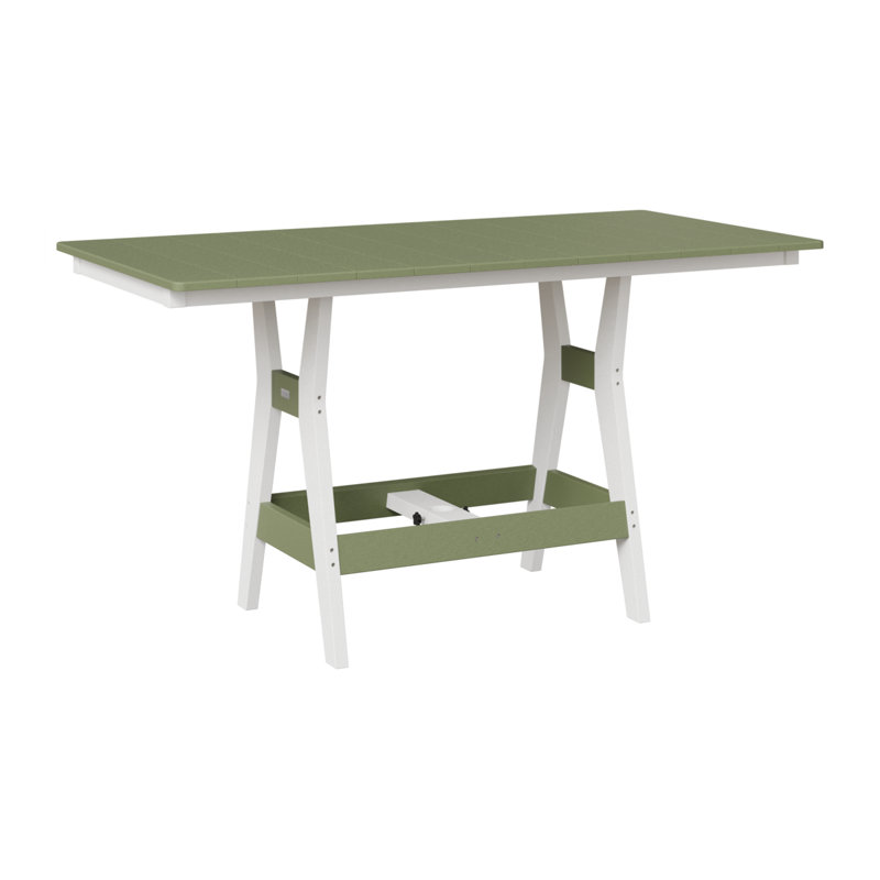 Table de bar rectangulaire 66 po Berlin Gardens Harbor, H 38,87 po x l 66 po x P 33 po, Sauge/blanc