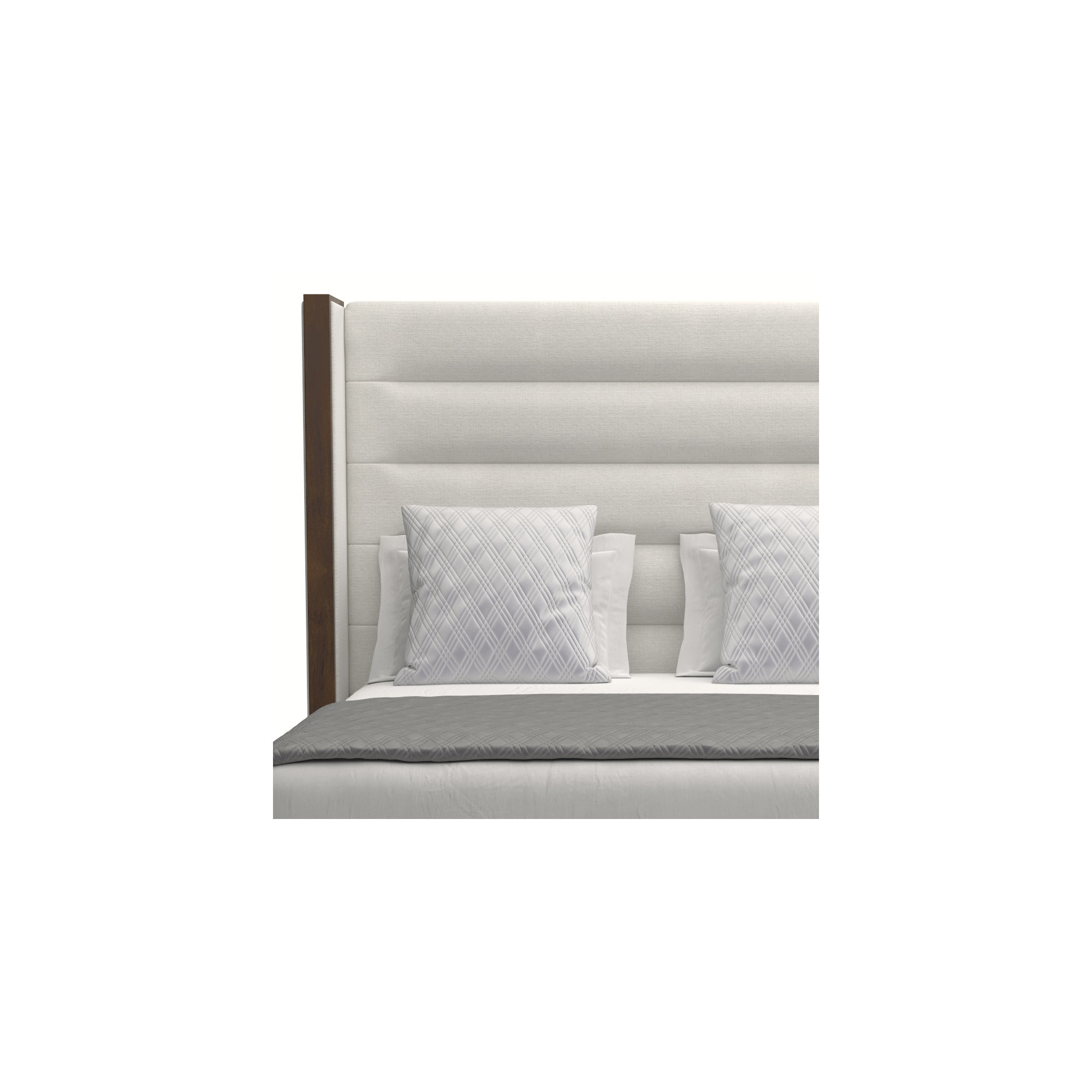 Ally Upholstered Wingback Bed, King, Off White Revolution®