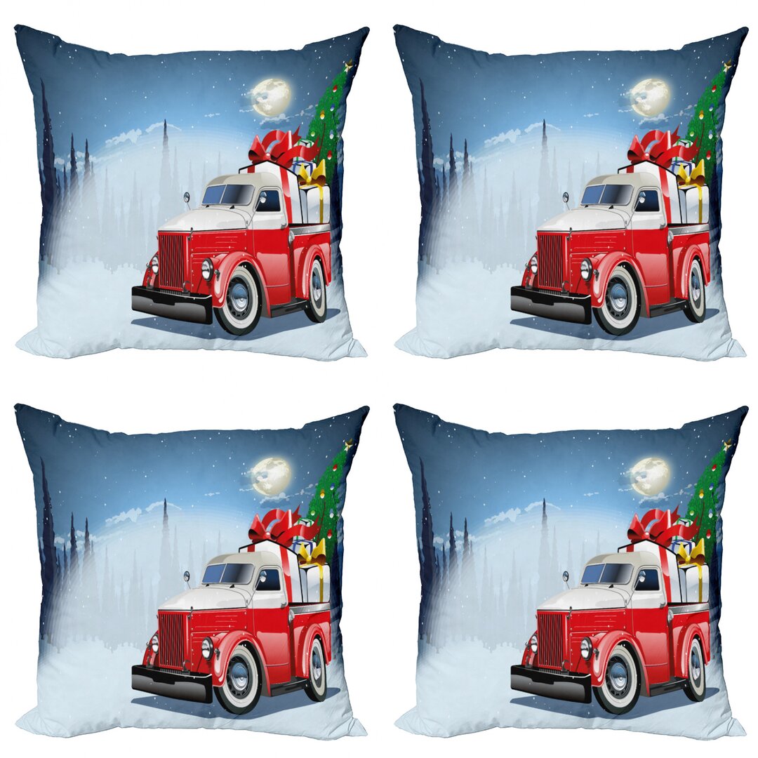 Dekokissen Kissenbezug, American Truck Geschenke, Weihnachten, Weiß Blau Rot