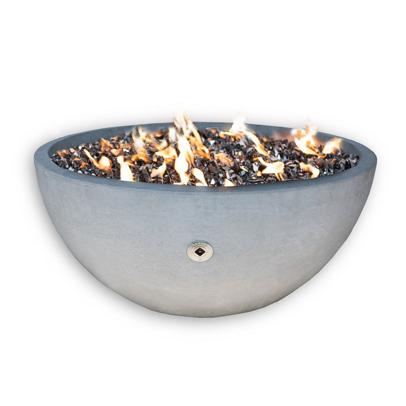 Anatoli 36" Solid Concrete Gas Fire Pit, Natural Concrete, Propane Gas
