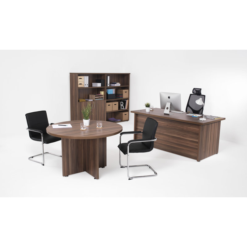 120cm Circle Conference Table, Dark Walnut