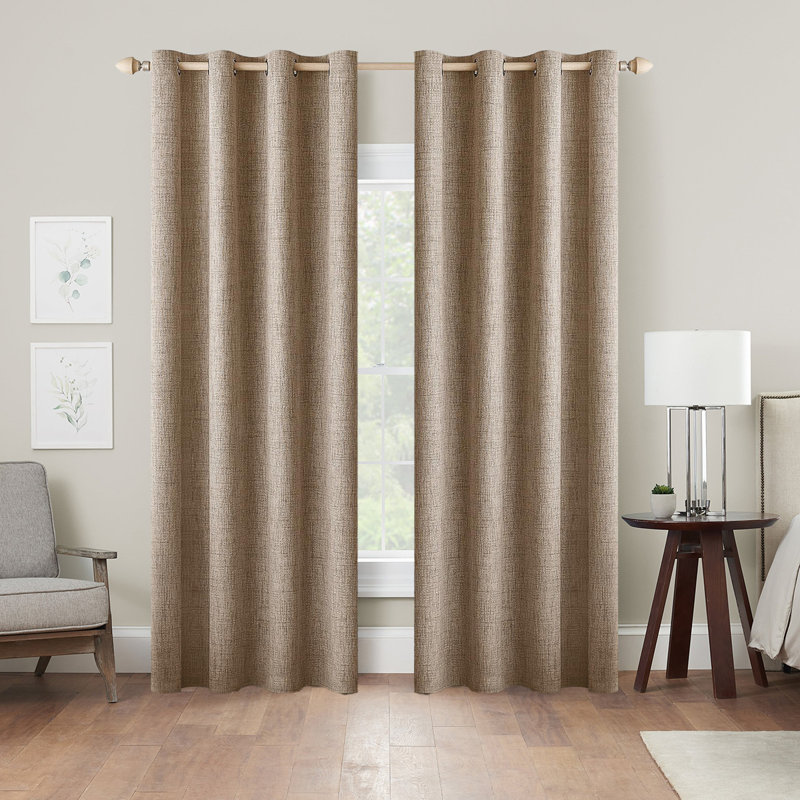 100% Blackout Curtains, Grommet Top, 2 Panels Set, 52" W x 90" L