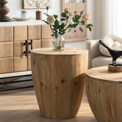 Vintage-style 2 Bucket Coffee Table . Quality Fir Wood & . Storage Included. 220 Lbs Load-bearing. No Assembly. Effortless Cleaning With Antique Oil. Natural Appearance In Shape - 2 Pieces. Wood.