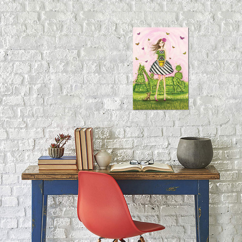 «Bella» par Bella Pilar, reproduction sur toile tendue, Toile avec cadre noir, H 48 po x l 32 po x P 1,5 po, Pas de tapis