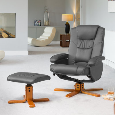 Worthen 73cm Wide Faux Leather Swivel Ergonomic Recliner