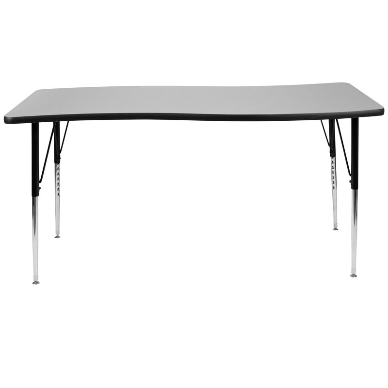 Table d'activité rectangulaire à hauteur réglable Goddard l 28 po x L 47,5 po, Gris, Non
