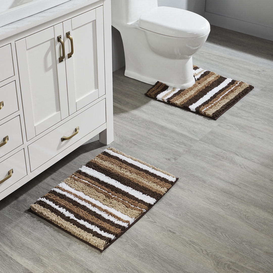 Annaleese 100% Polyester Machine Washable Tufted 2 Piece Bathroom Rug Set Latitude Run® 