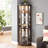 Bar Storage Cabinet - Dark Cherry, Lighted, Adjustable Shelves, 16.41 In. Depth Cherry Shelf Lighted For A Beautiful Display-1294470970