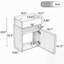 Meuble-lavabo flottant peu encombrant avec lavabo en résine, armoire en panneau de fibres à densité moyenne et conception à pousser sans ouverture pour les espaces de lavage compacts