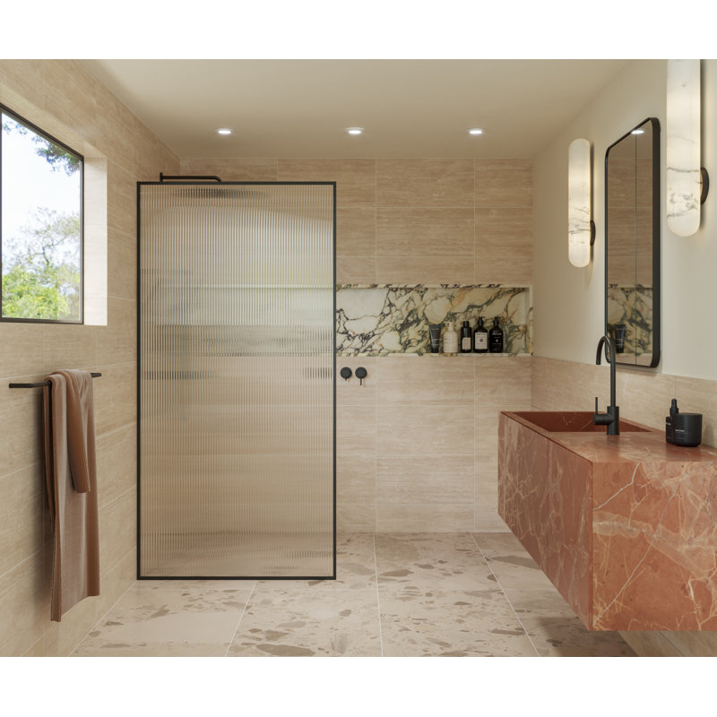 Panneau de douche encadré simple en verre 40 po x 78 po Maia, 40"
