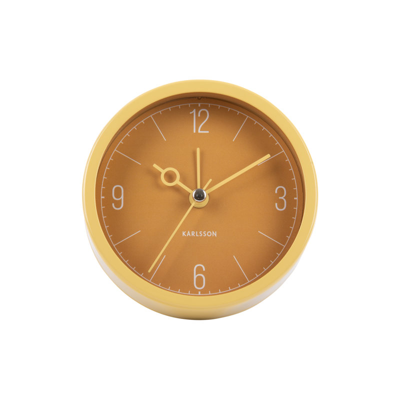Aluminium Mechanical Alarm Tabletop Clock, Yellow