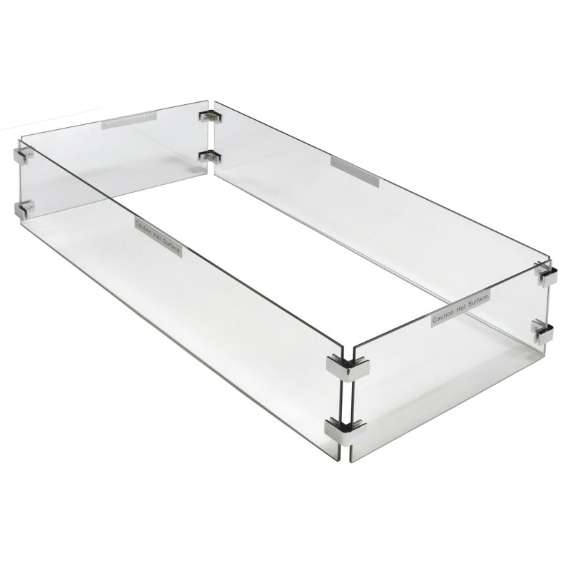 Verre pare-flammes Wind Fire Pit, H 13,8 po x l 41,3 po x P 7,9 po