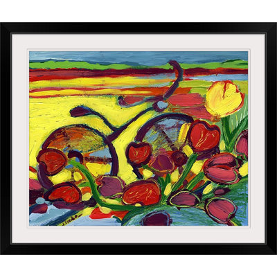 Nolani «Cycle de vélo à travers le champ de tulipes # 2» - reproduction d'art