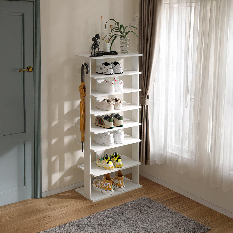 14 Pair Shoe Rack, White