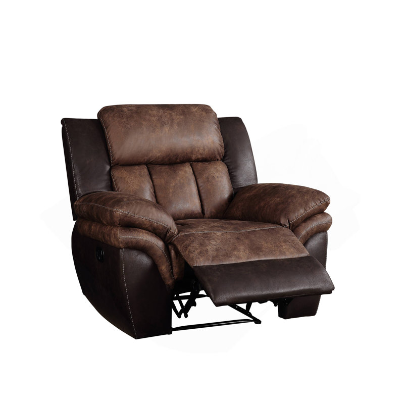 Fauteuil inclinable touffeté poli caramel et espresso