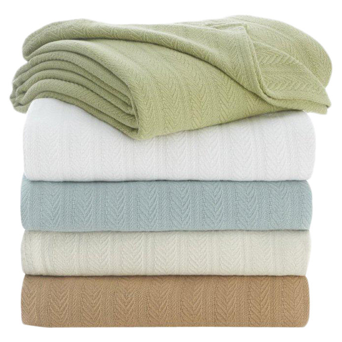 Gray Mist Full/Queen Luxury Chevron Cotton Blanket