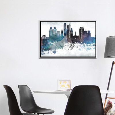 Philadelphia Bluish Skylines - impression d'art graphique