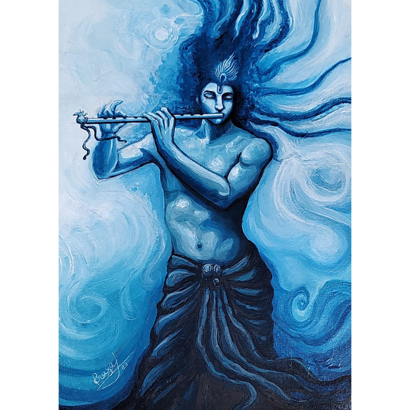 Divin Krishna | Acrylique sur toile | Par Prasad P Mahale