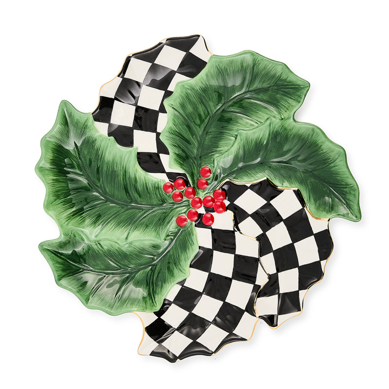 MacKenzie-Childs Holly Leaf Serving Platter