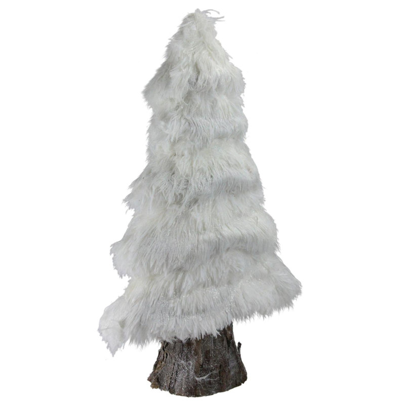 Décoration de table de Noël en fausse fourrure blanche 20 "