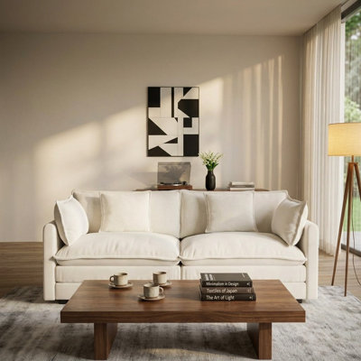 Haninerm Chenille Round Arm Loveseat