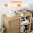 3 Drawer File Cabinet with Open Storage Shelves, Rolling Lateral Filing Cabinet for Letter/A4 Files, Mobile Printer Stand with Wheels, Wood Office Storage Cabinet for Home Office-129589714