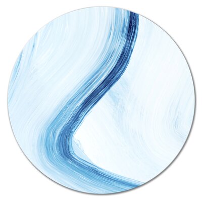 Liquid Ink Art In Shades Of Light Blue IV - Modern Metal Circle Wall Art -  East Urban Home, DF358A0C5F394116B09A15721ADEF414