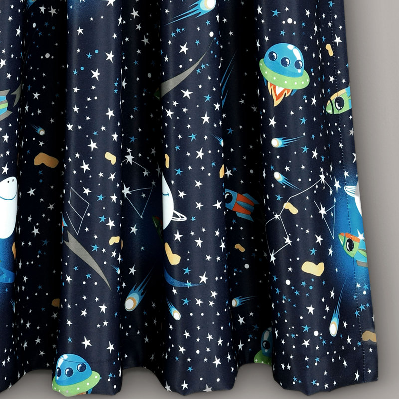 Universe Room Darkening Curtain Pair, 52" W x 63" L