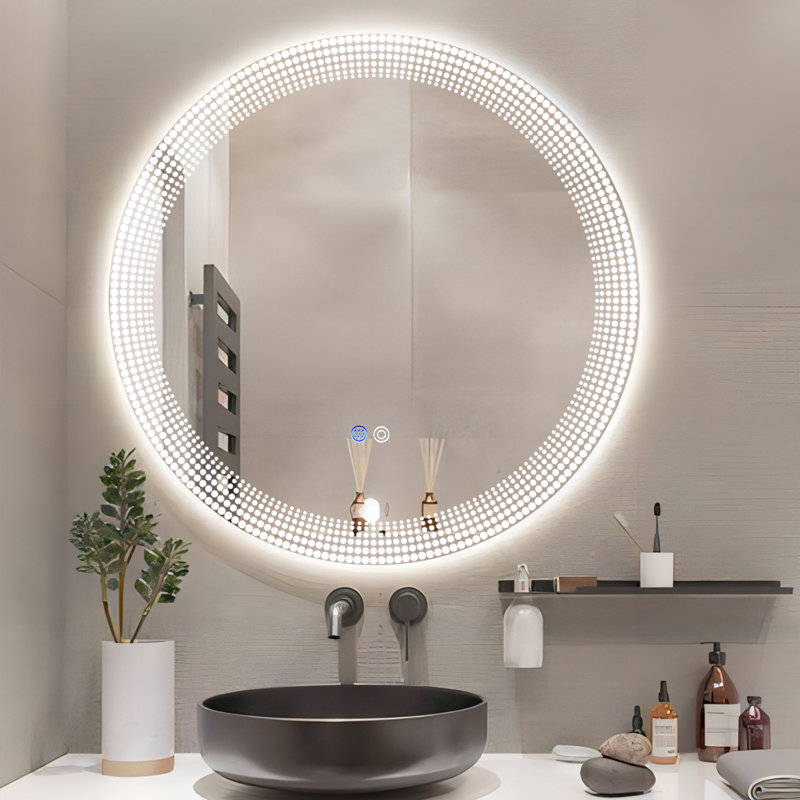 Miroir mural rond Genessy, 29,5 po x 29,5 po
