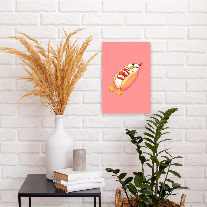 «Hot Duck», art mural canard contemporain, H 18 po x l 12 po