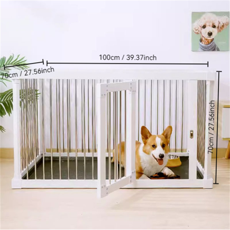 27.55'' H Panel Solid Wood Exercise Pen, 27.55" H x 39.37" W x 27.55" D