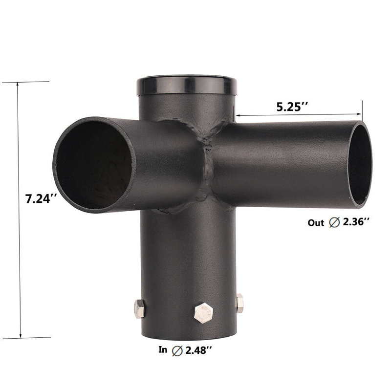 Double adaptateur horizontal Tenon à 90 °, supports de fixation à rayons doubles pour l'éclairage de stationnements
