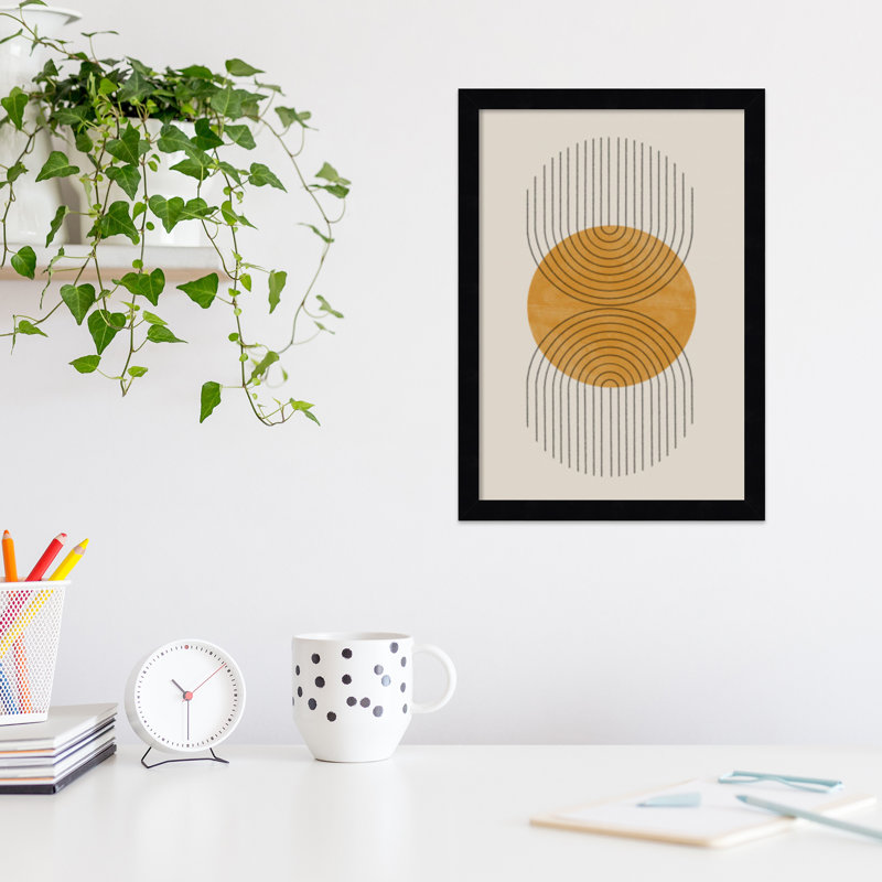 «Perfect Point Yellow» par le studio d'art mural MIUUS, Cadre noir, H 17 po x l 12 po x P 1 po