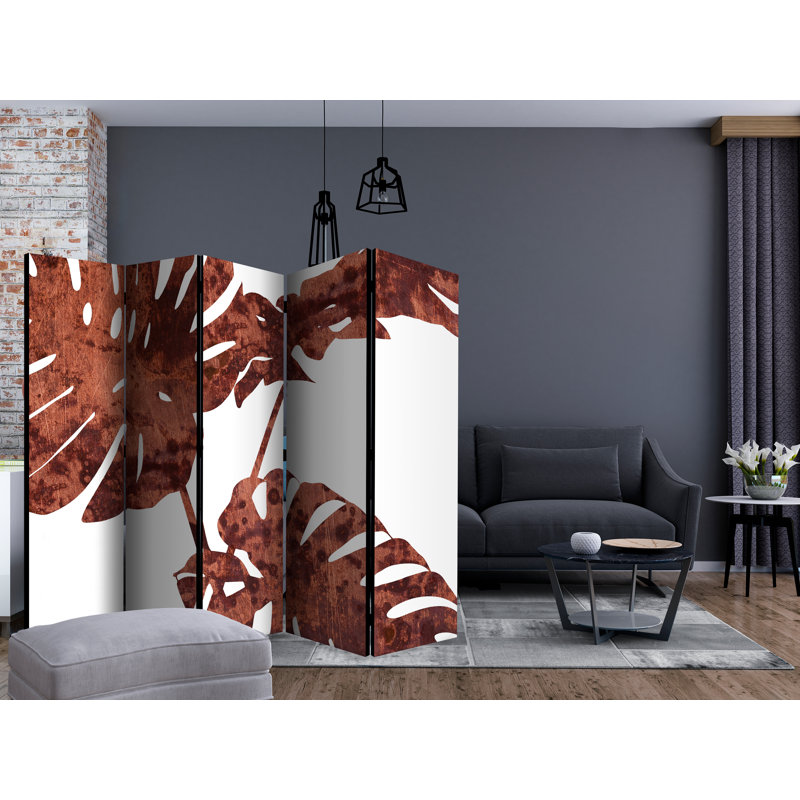 225cm W x 172cm H 5 - Panel Wood Folding Room Divider