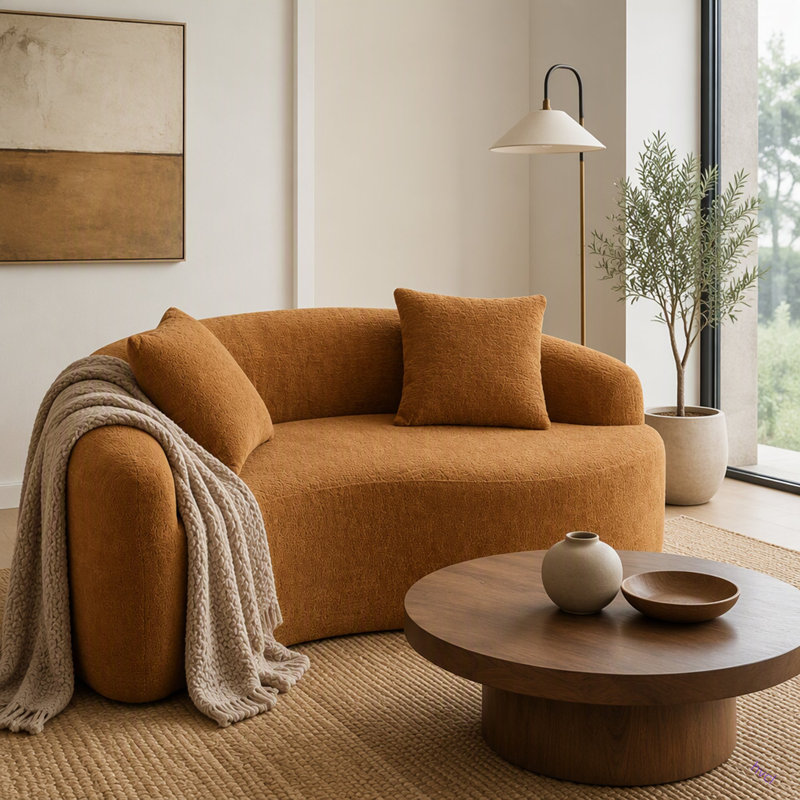 Canapé modulaire en chenille Boneless S, Chenille orange