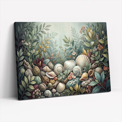 Ensemble de 1 tableau sur toile représentant des coquillages naturels